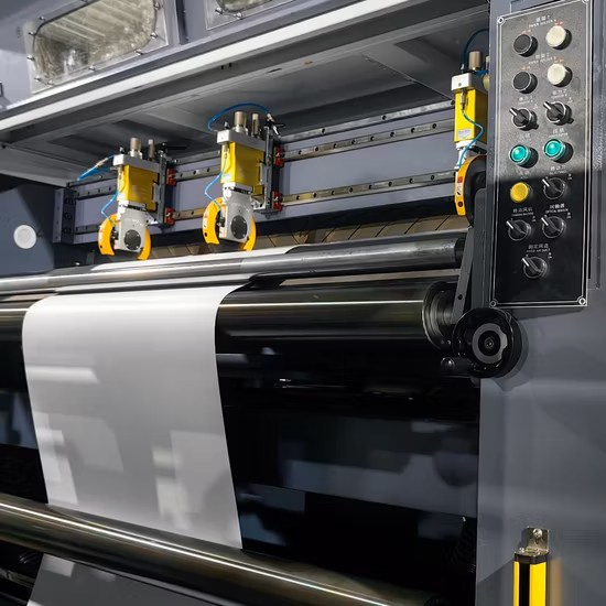 Máquina cortadora de hojas de papel en rollo, Máquina cortadora de papel dúplex/cartón/cartón Máquina cortadora transversal de doble carrete con cuchilla rotativa